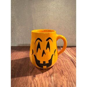 Handmade Pottery Halloween Pumpkin Mug – Jack-o’-Lantern Design 🎃